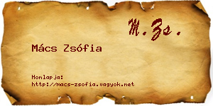 Mács Zsófia névjegykártya